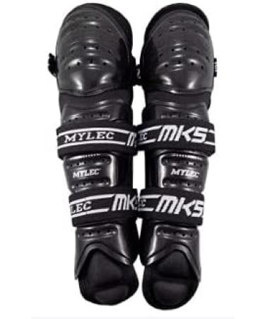 MyLEC MK5 Street/Dek Shin Pad - Lightweight & Durable Ice Hockey Shin Guards with 360 Velcro Straps Hard Front Shells & Breathable Material - Foam Rubber 15 Black - Buy Online on GoSupps.com