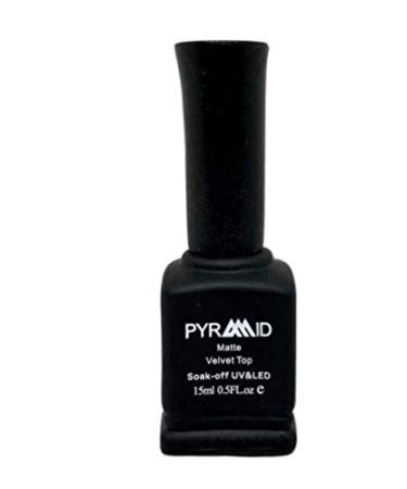 Pyramid Professional Gel Soak Off UV/LED Gel Top Base Coat Nail Polish Manicure Lacquer Matte Velvet Chrome Rubber Base (Matte Velvet Top 0.5oz)
