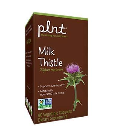 plnt Milk Thistle - Non-GMO & Organic Full-Spectrum Milk Thistle Herb & Standardized Milk Thistle Extract Supports Overall Liver Health (90 Vegetarian Capsules)