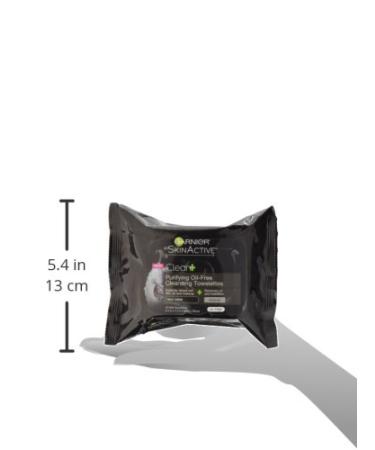 Garnier SkinActive Charcoal Cleansing Towelettes, 25-Count Pack - Oil-Free Formula - Buy Online on GoSupps.com