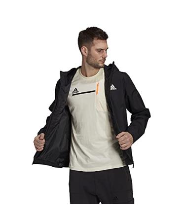 adidas Men's Basic 3-Stripes Rain.rdy Jacket Large Black
