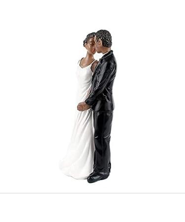 SCHOLMART African American Wedding Cake Topper Black Couple Hand Painted Durable 3x2.3x6.3 inch Resin 1 Unit - Buy Online on GoSupps.com