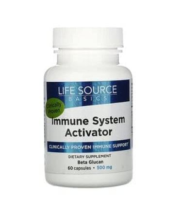 Life Source Basics (WGP Beta Glucan) Immune System Activator 500 mg 60 Capsules