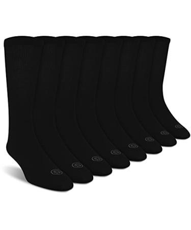 Doctor's Choice Diabetic Socks for Men, Seamless Socks with Non Binding Top, 4-Pairs, Large 9-12 & X-Large 13-15 Black/Crew Large (4 Pair)