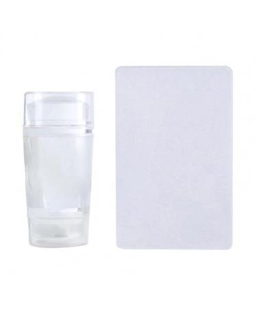 Tebx double-head nail stamp transparent nail scraper nail art stamp with scraps jelly nail polish-transfer template kits (L)