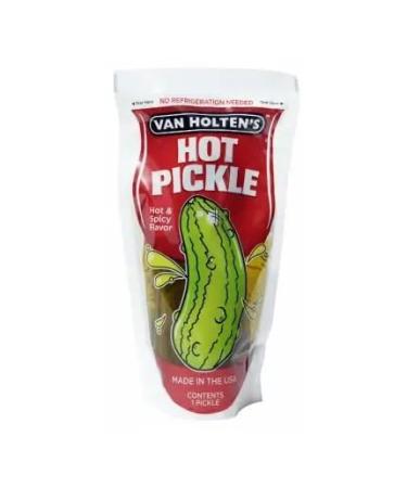 Candybox Sour cucumber van Holten s Jumbo Hot Pickle - Cucks in the bag range - trial collection - pickled cucumber - unusual gift - fat -free gluten -free - 140 grams 1 Pack van Holten it's Jumbo Hot Pickle
