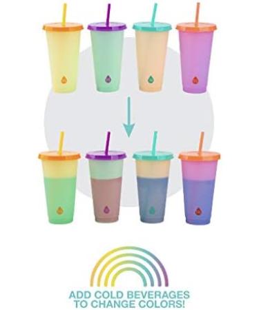 Color Changing Tumbler & Straw Set - Reusable (Solid) | Eco-Friendly Drinkware - Buy Online on GoSupps.com
