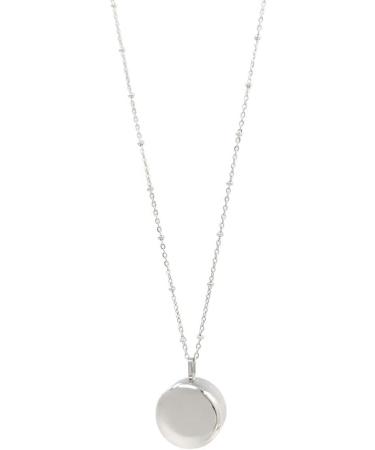 Round Pill Locket Necklace | Secure Closure Pill Box Jewelry for Nitroglycerin & Keepsakes - 26" Silver - Buy Online on GoSupps.com