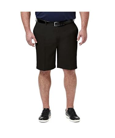 Haggar Men's Cool 18 Straight Fit Flat Front Shorts 32 Black Classic