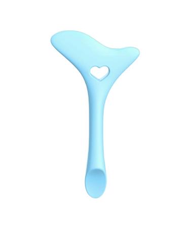 OSALADI Eyeliner Aid Eyelash Gel Silicone Mold Eyelash Applicator Guard Face Cream Spoon Crease Tablespoon 11.7X5.9CM Blue