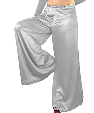 Meek Mercery Casual Wear Palazzo Pants Boho Tribal Dance Belly Dance Palazzo Pant Jupe One Size S25 Silver