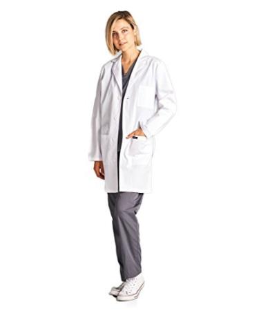 Dagacci Medical Uniform 35 Unisex Lab Coat White XS to 2XL X-Small White