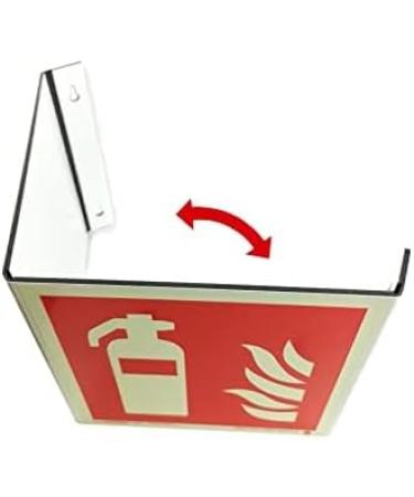 Notlok 3D Fire Extinguisher Sign | ISO7010 Compliant | Extra Lengthy Double-Sided Nasal Shield | Adjustable Angle Fire Protection | 15x15cm - Buy Online on GoSupps.com
