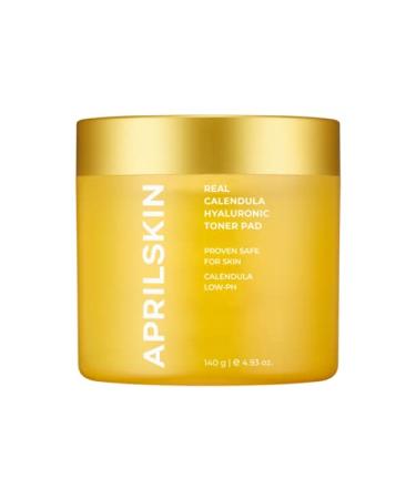 APRILSKIN Calendula PHA Hyaluronic Toner Pads | Vegan, Cruelty Free | Exfoliating, refining pores & hydrating for dry, sensitive, acne-prone skin | 60 pads | No sulfates and artificial fragrance - Buy Online on GoSupps.com
