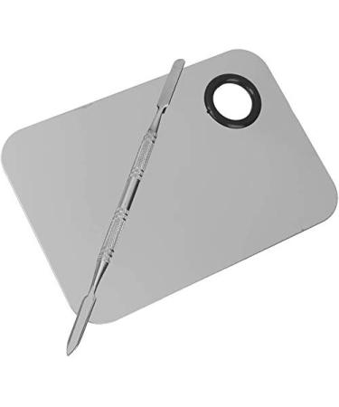High-Quality Stainless Steel Makeup Palette & Spatula for Foundation Mixing - Silver Pocket Tool for Make-Up Artists | Shop Internationally! - Buy Online on GoSupps.com