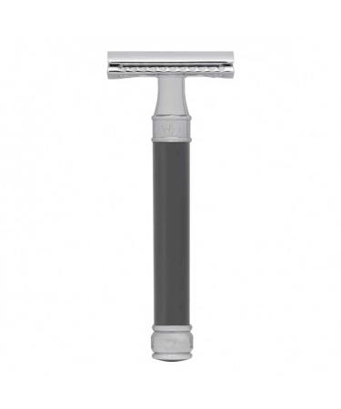 Edwin Jagger Double Edged Safety Razor (Long Handle - 93mm (3.7") Gray)