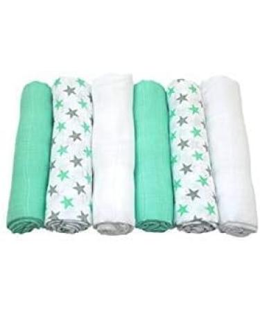MuslinZ 6pk Baby Muslin Squares | Soft & Absorbent Burp Cloth | 100% Cotton 70x70cm | Newborn Essential | Mint - Buy Online on GoSupps.com