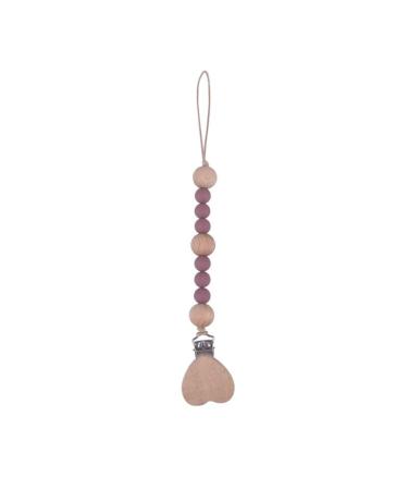 Ibeafilly baby pacifier chain clip unisex pacifier chains for baby with wood clip & silicone pearl pacifier strap fabric for bib triangular triangle sucker pacifier