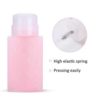 Nail Polish Remover Pump Dispenser 250ml Push Down Pump Dispenser Bottle Empty Bottle Nail Polish Remover Liquid Container for Makeup Remover Nail Art(Square pink) - Buy Online on GoSupps.com