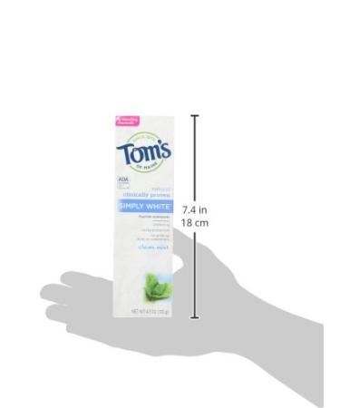 Tom's of Maine Simply White Toothpaste - Clean Mint 3 Count (14.1 oz) | Natural & Fluoride-Free Oral Care - International Shipping Available - Buy Online on GoSupps.com