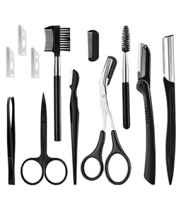 Jiamian 12-part eyebrow trim set scissors eyebrow care set professional eyebrow tool set with tweezers razor brushes scissors - Buy Online on GoSupps.com