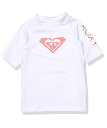 Roxy Girls' Whole Hearted Long Sleeve & Short Sleeve Rashgaurd, Little 2 Bright White 2020