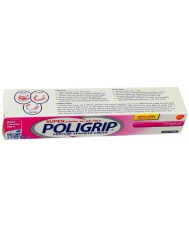 SUPER POLIGRIP Denture Adhesive Cream Original 2.40 oz - Long Lasting Hold for Secure Dentures | Worldwide Shipping - Buy Online on GoSupps.com