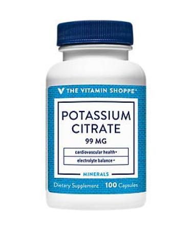 The Vitamin Shoppe Potassium Citrate 99MG Supports Cardiovascular & Cellular Health (100 Capsules)