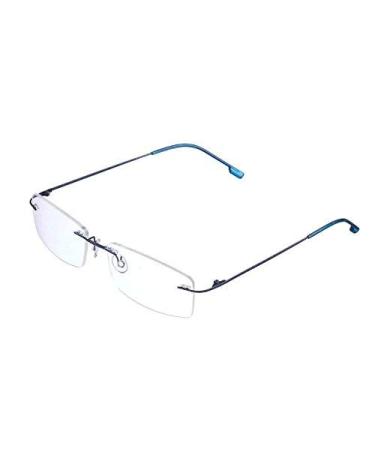 Rongchy Super Light Titanium Nearsighted Short -sighted myopia Work glasses -0.50-6.00 To strengthen men women fashion borderless nearersted glasses -2.5 blue