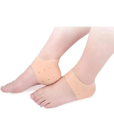 2X Heel Gel Silicone Protectors | Foot Care Skin Sleeves for Cracked Heels | Blister Prevention | UK (Pink) - Buy Online on GoSupps.com