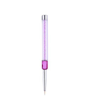 Beavorty manicure tools professional false tip builder brush flat brush pen dual brush pens nail brush flat pen purple medium Purple