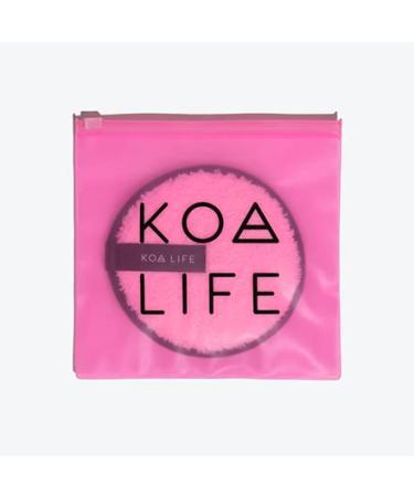 Koa Life Facial Puff | Reusable Microfiber Exfoliator Scrubber for Sensitive Skin | Washable Pink Face Sponge to Purify & Remove Makeup - Buy Online on GoSupps.com