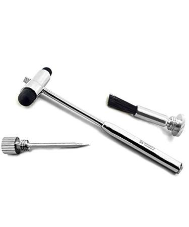 MEDSPO Professional Medical Reflex Hammer | Neurological Diagnostic | Surgical Taylor Percussion | Rubber Head | Neurological Neuro Instruments Tools (Reflex Hammer with Pin Brush) Reflex Hammer with Pin Brush New