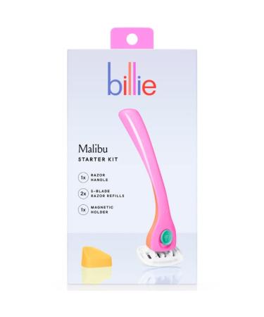 Billie Women s Razor Kit - 1 Handle + 2 Blade Refills + Magnetic Holder - Malibu