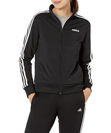 adidas Women's Essentials 3-Stripe Track Jacket Medium Black/White