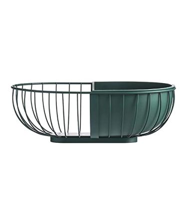 Fruit Bowl Wrought Iron Fruit Basket Metal Wire Hollow Out Drain Bowl Snacks Storage Dish Stand for Living Room Kitchen Fruit Plate (Color : Green) (Green)