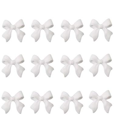 KDDOM 12 Pcs 3D Nail Decoration Resin Bow Nail Rhinestones Bowknot for DIY Nail Art Accessories