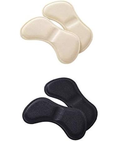Demarkt 4 Pairs Sponge Heel Pads - Self-Adhesive Foot Care Cushions & Insoles for Comfort (Black & Flesh Color) - International Shipping Available - Buy Online on GoSupps.com