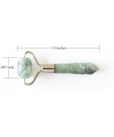 Natural Anti-Aging Jade Face Roller - Wrinkle Remover & Puffiness Reducer | Mini Therapy Treatment for Fine Lines and Neck Slimming - Buy Online on GoSupps.com
