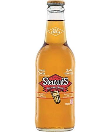 Stewarts Fountain Classic Soda 355ml Glass Bottles Cream Soda 24 Count