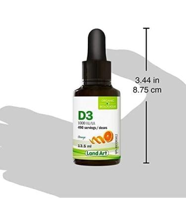 Certified Organic Vitamin D3 Drops - 490 servings - 1000 IU per drop - Immune System Support - Non-GMO - Gluten-Free - Made in Canada 13.5 ml (Pack of 2) - Buy Online on GoSupps.com