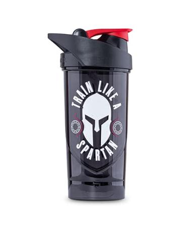 Shieldmixer Hero Pro Classic Shaker Spartan - BPA-free - Gym Accessories - Protein Shaker - Fitness Drinking Bottle - Black - 700ml
