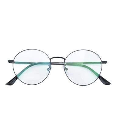 Fuqinqingoz round retro reading glasses cute clear view computer reader anti-blue light presbyopia glasses flat light mirror (color: C5 SIZE: +200) +200 C5