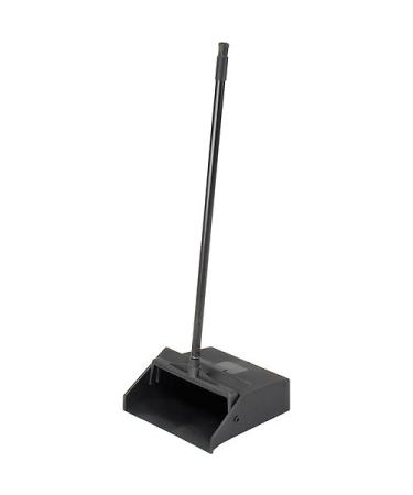 CFS 36141003-1 Pivoting Upright Lobby Dustpan with Metal Handle, 30" Length, Black 1-Piece Handle Lobby Dustpan