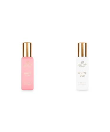Bloom Beauty Bella Vita Luxury Rose Woman Eau De Parfum Perfume Spray with Black Currant & Luxury White Oud Eau De Parfum for Unisex with Orange 20ml