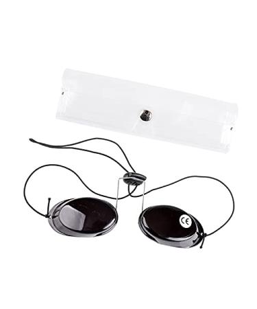 Opaque UV Eye Protection Goggles Glasses Eyeshields with Case for Indoor Sunbed Tanning Bed Light Therapy
