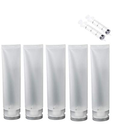 LIGONG 20PCS Empty Plastic Squeeze Tubes Cosmetic Containers Refillable Plastic Tubes Travel Bottle FREE 2PCS Syringe (20Pcs-50ml)