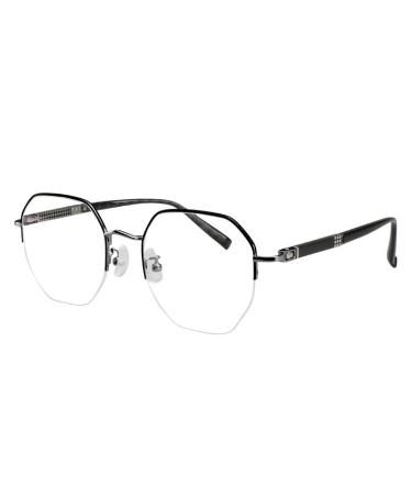 YEIN Blue Light Blocking Glasses Phone TV Computer Gaming Glasses Anti Eyestrain Half Frame Glasses With Titanium For Women Men(Grey +0.00Magnification)