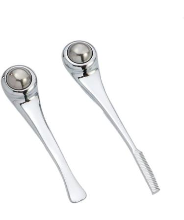 Roller Ball Eye Cream Massager - Stainless Steel Spoon & Combable Eyebrow Eyelash Massager | Size B (Silver) - International Shipping - Buy Online on GoSupps.com