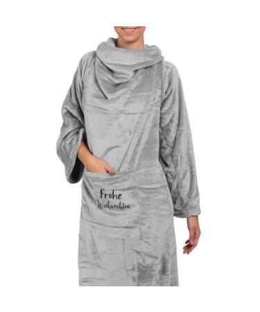 Personalized cuddly blanket Merry Christmas |Warm fluffy blanket with sleeves hoodie ceiling as gifts for women - 150x180cm